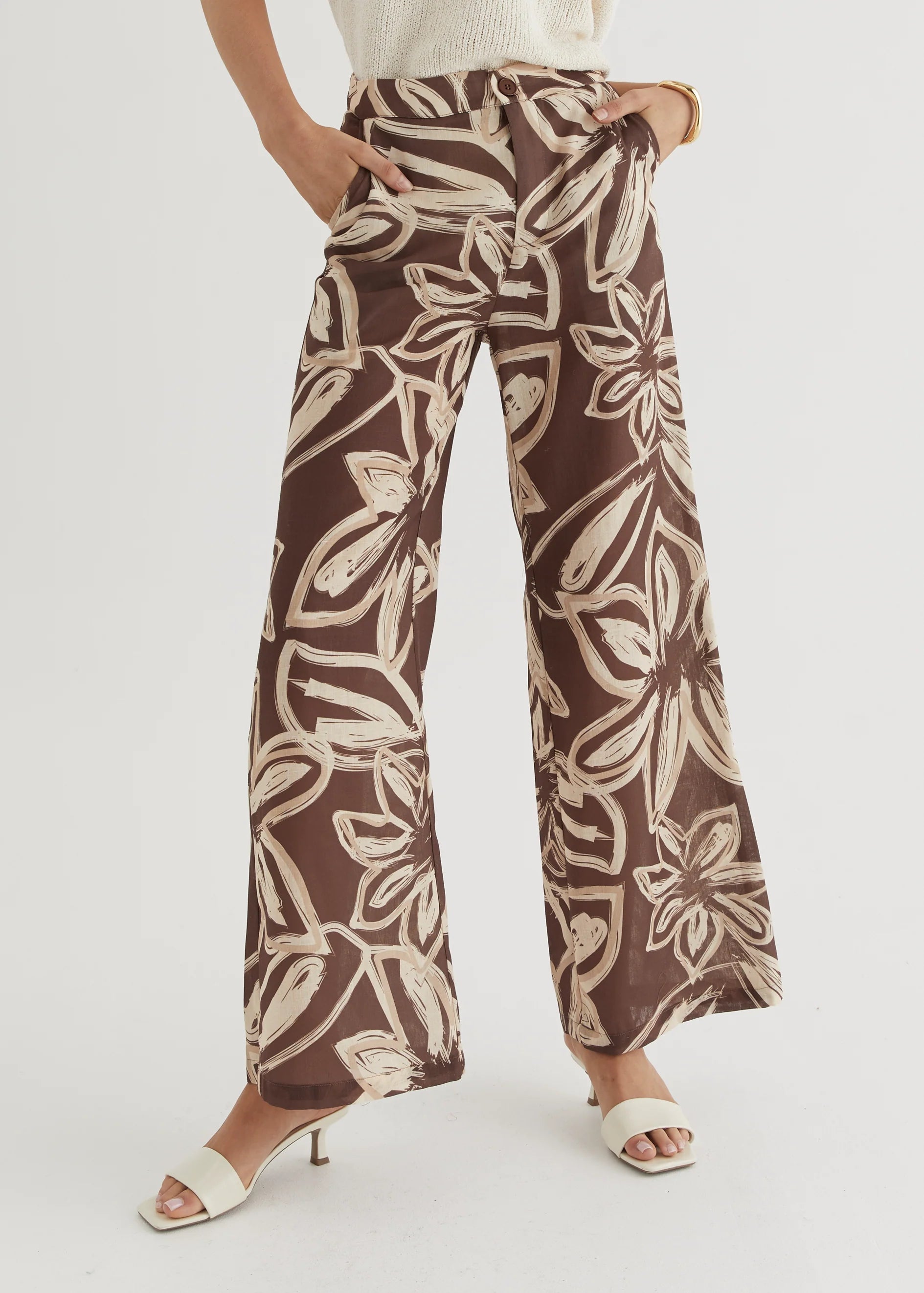 Vivianne Pants - Brown Floral