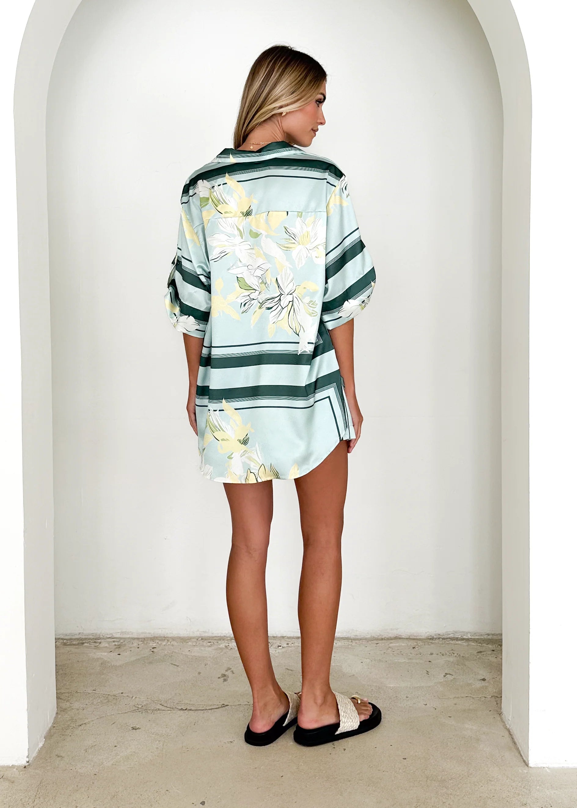 Kaycie Shirt - Aqua Floral