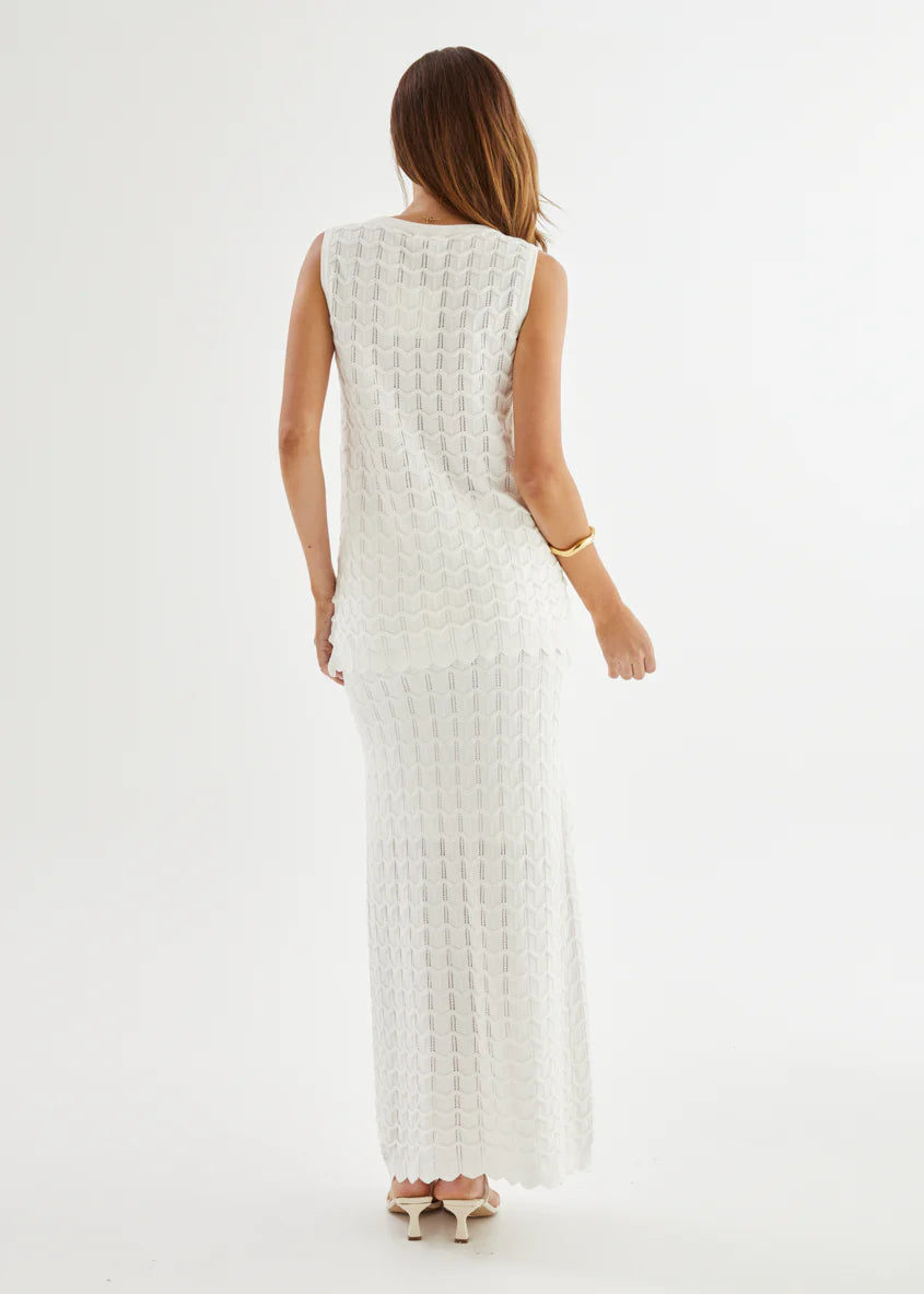Nerida Knit Maxi Skirt - Off White