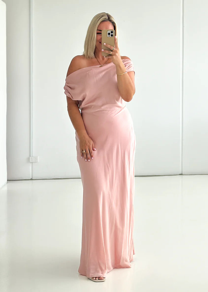 Rae Off Shoulder Maxi Dress - Blush