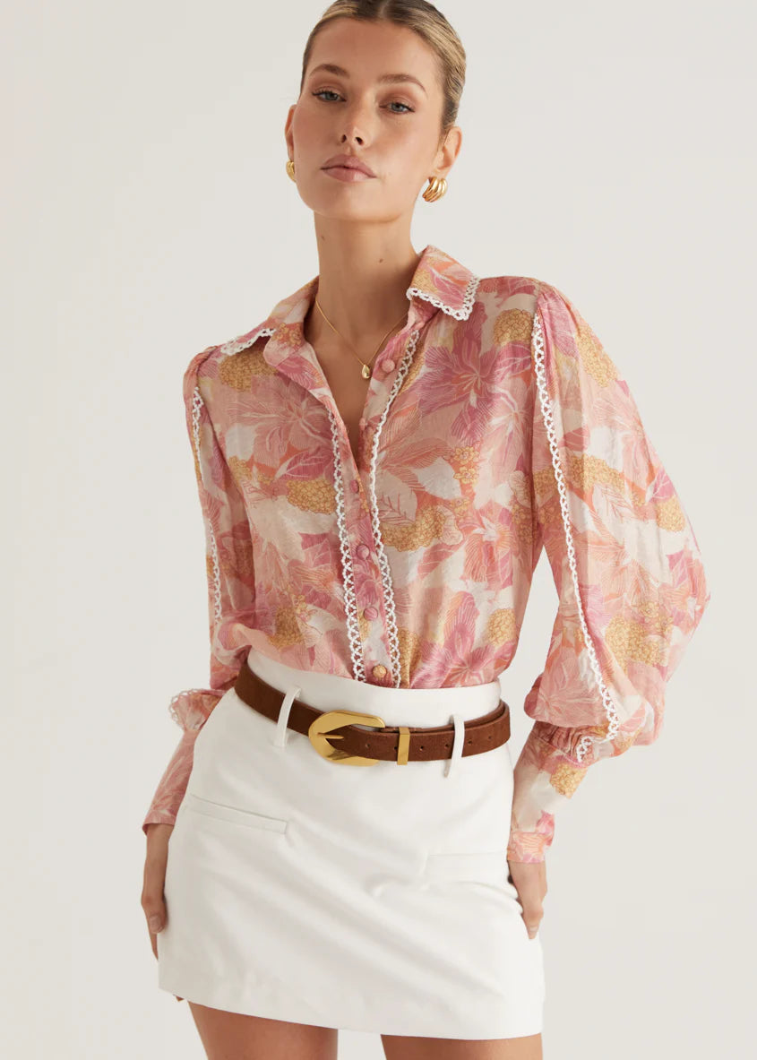 Driftwood Shirt - Blush Floral