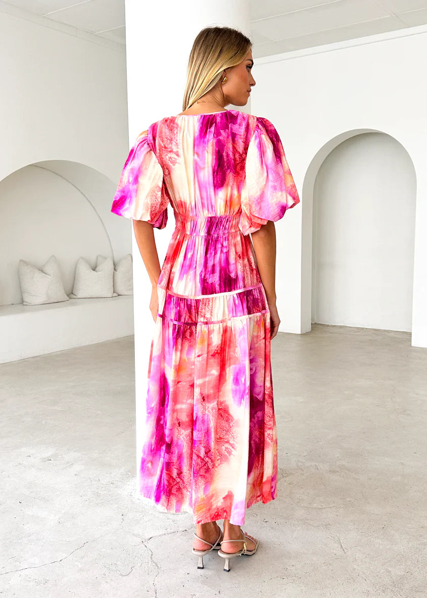 Bedford Maxi Dress - Magenta Splash