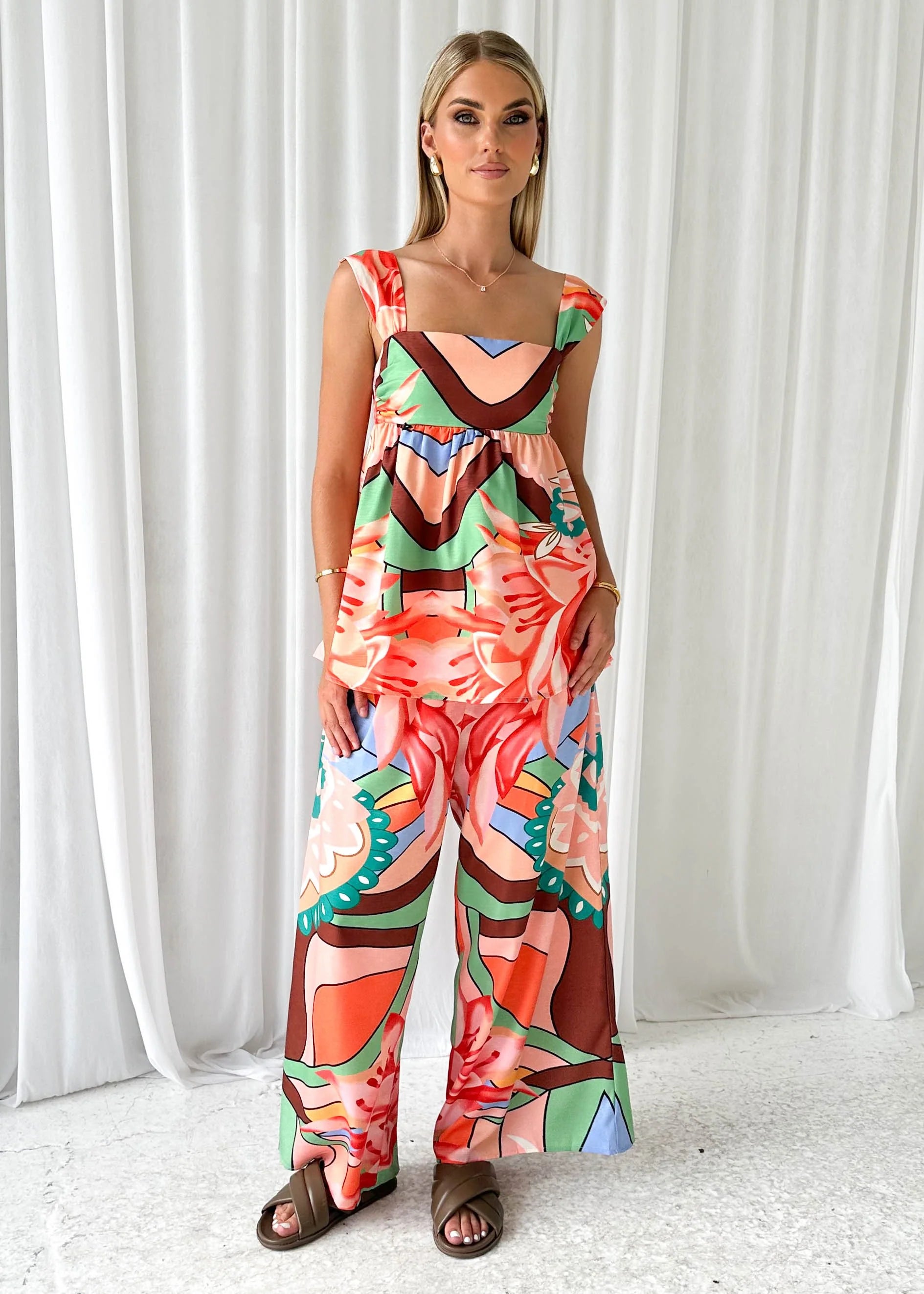 Learra Pants - Pink Abstract