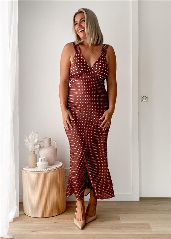 Taleena Maxi Dress - Chocolate Spot