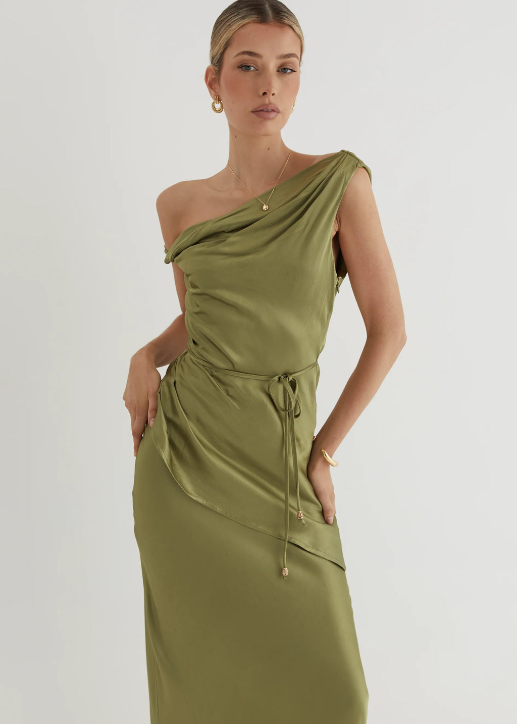 Sasha One Shoulder Top - Olive