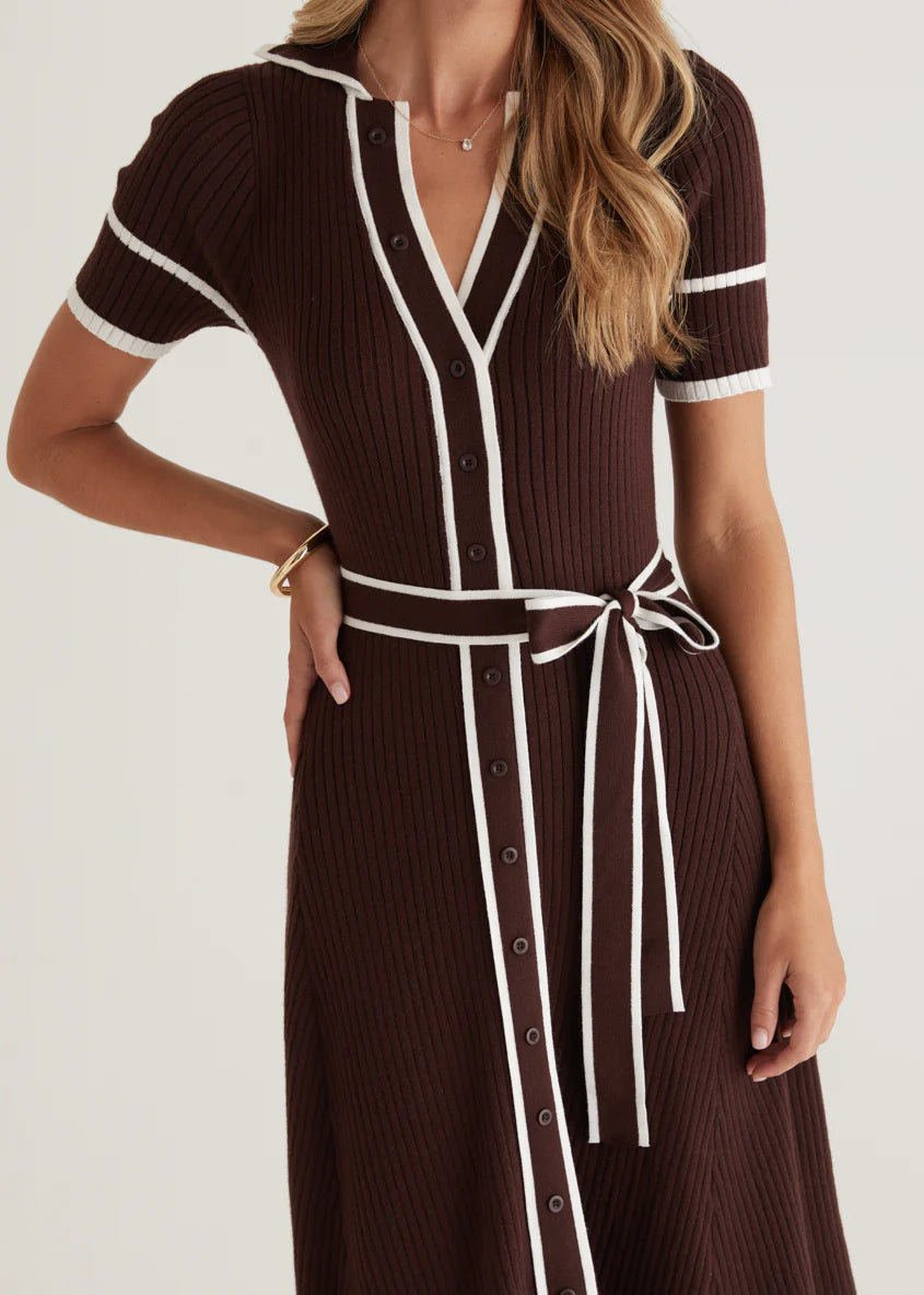 Jules Knit Midi Dress - Espresso