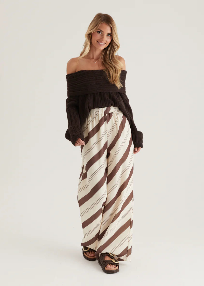 Jessa Pants - Choc Stripe