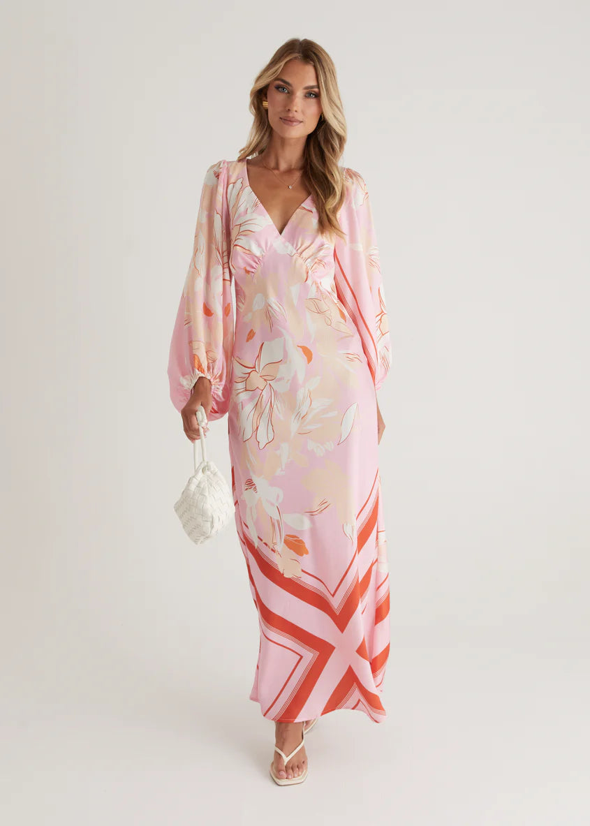 Stetha Maxi Dress - Candy Pink Floral