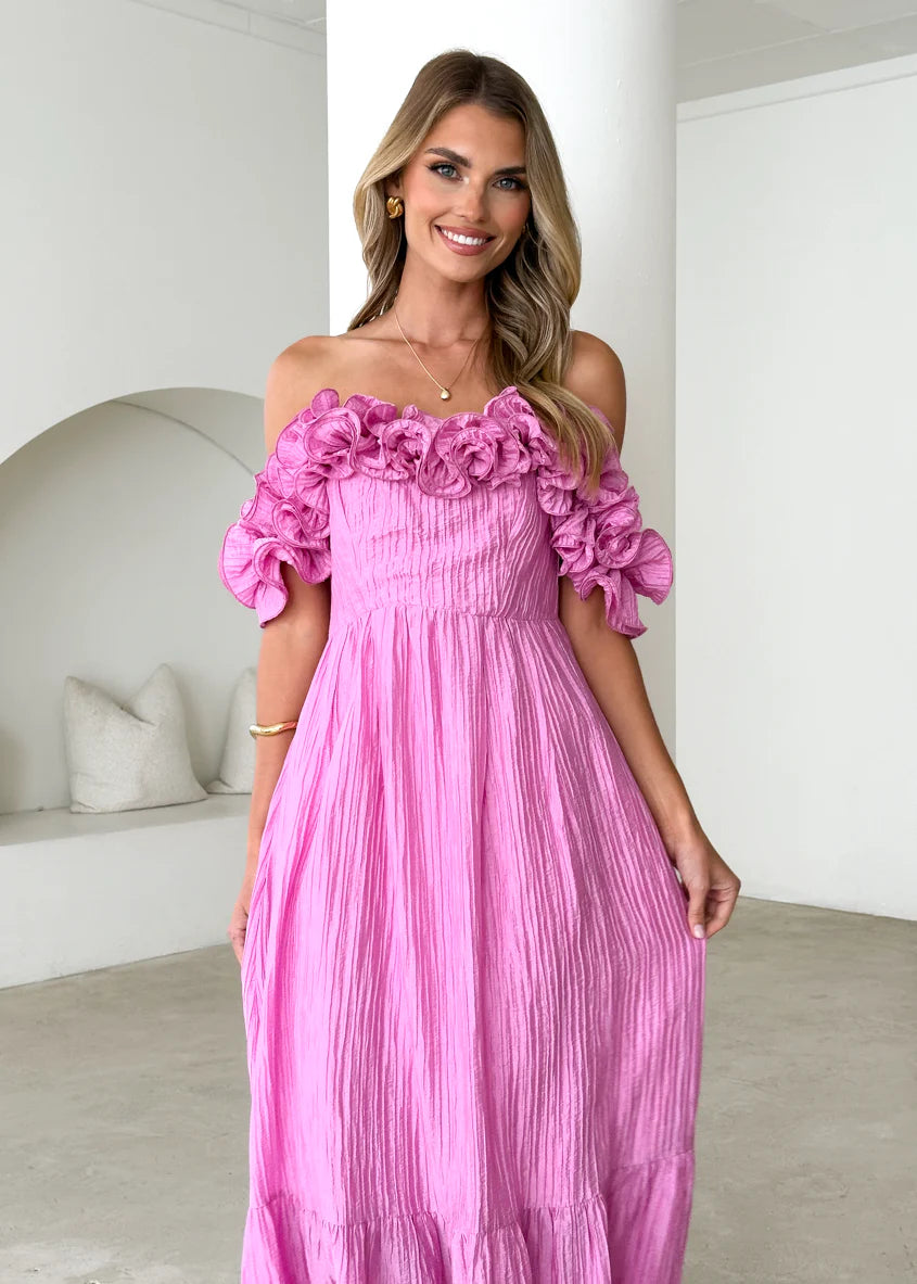 Marlow Off Shoulder Maxi Dress - Pink