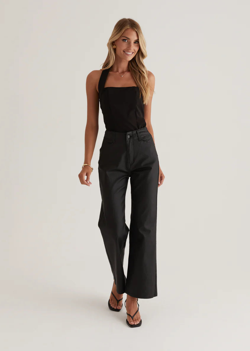 Nika Coated Pants - Black