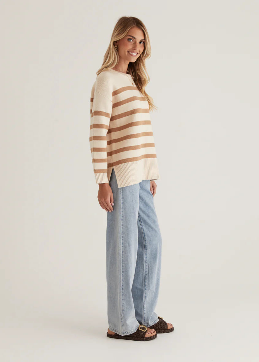 Coastalla Sweater - Beige Stripe