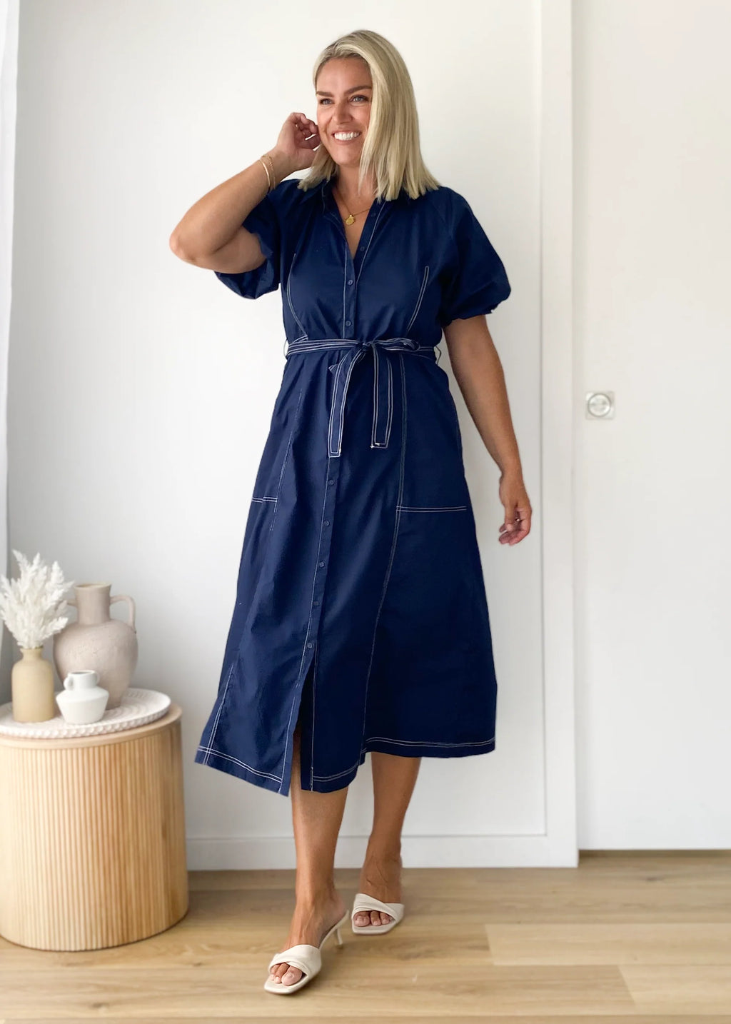 Pintura Midi Dress - Navy