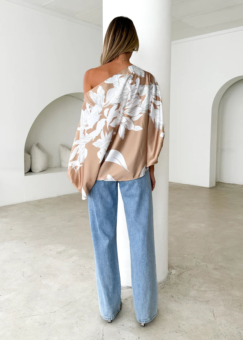 Maui Off Shoulder Top - Golden Floral