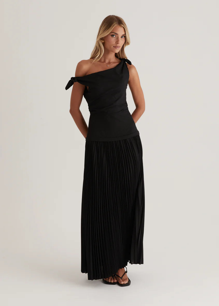 Keyla One Shoulder Maxi Dress - Black