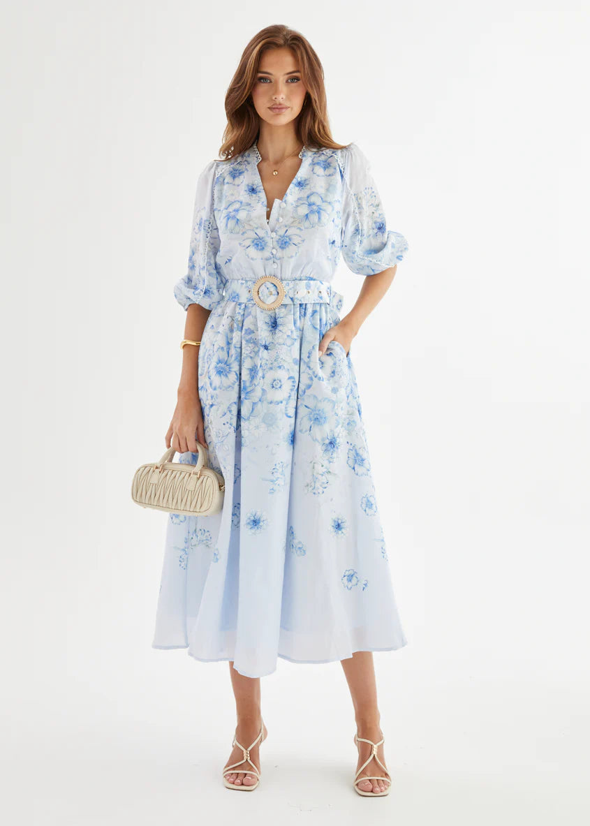 Lani Maxi Dress - Blue Flowers