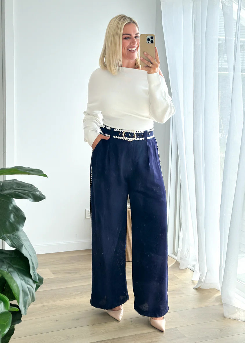 Sariyah Pants - Navy