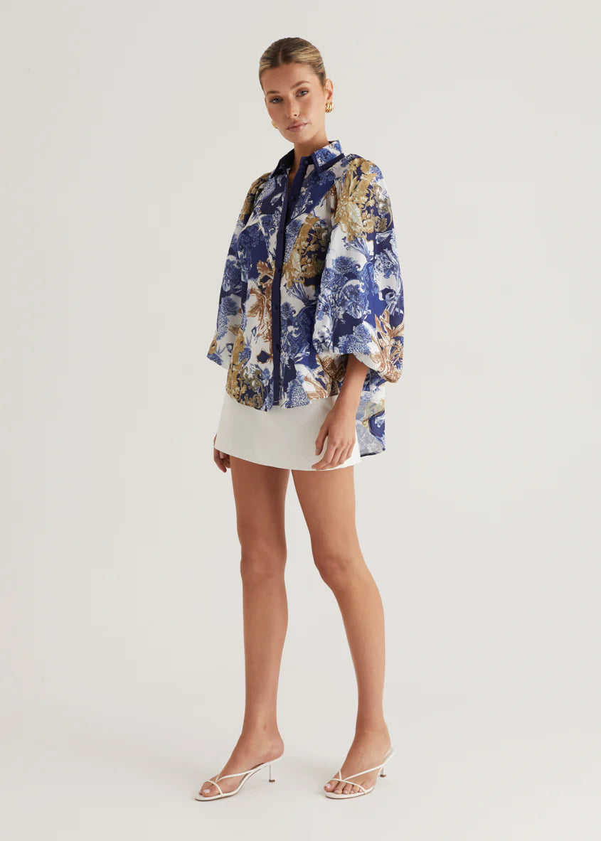 Tethroe Shirt - Navy Chateau