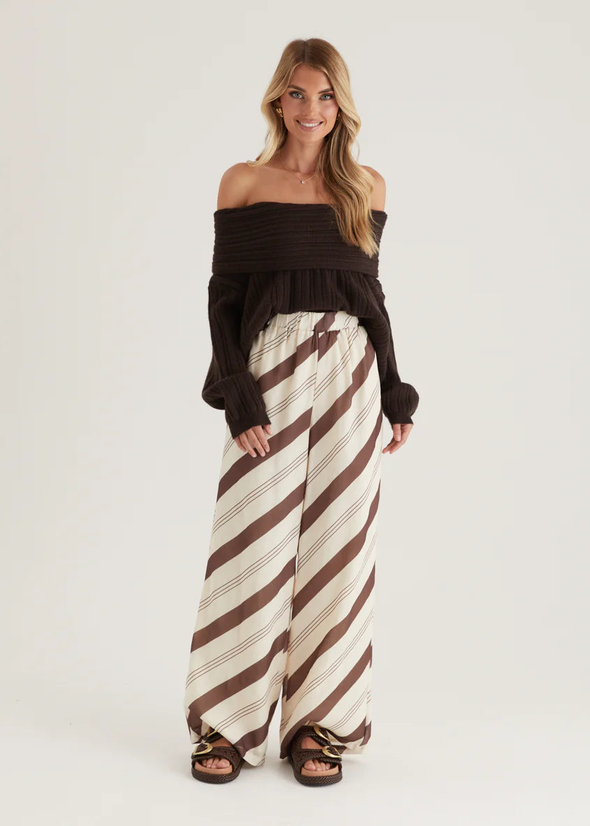Jessa Pants - Choc Stripe