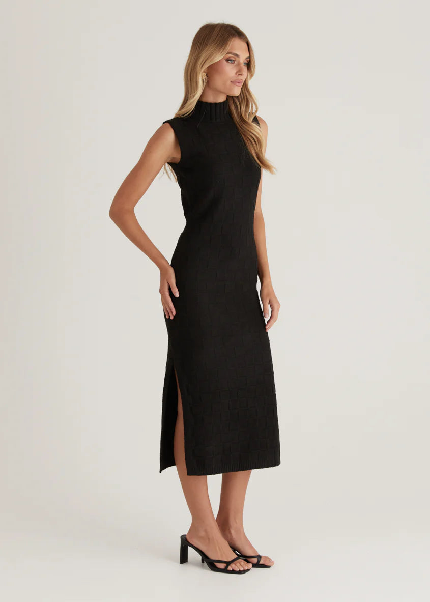 Milahn Knit Midi Dress - Black