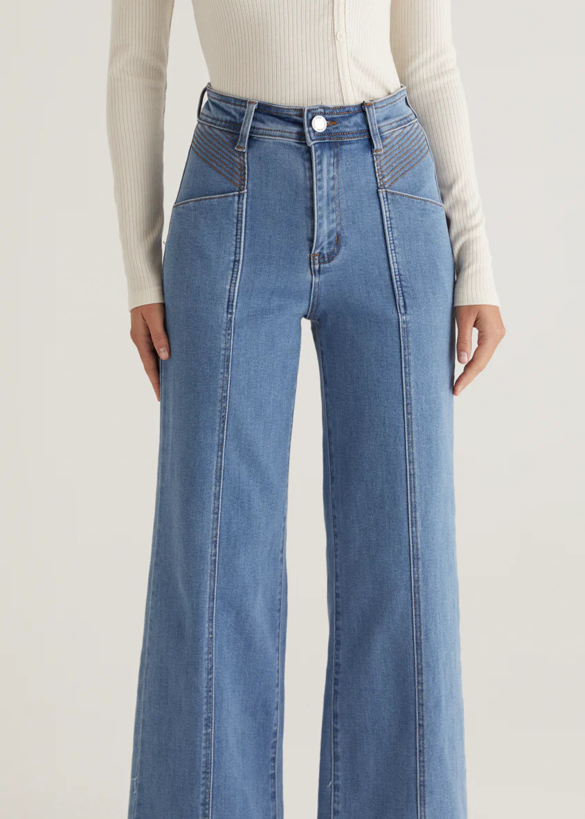 Jess Stretch Wide Leg Jeans - Light Blue