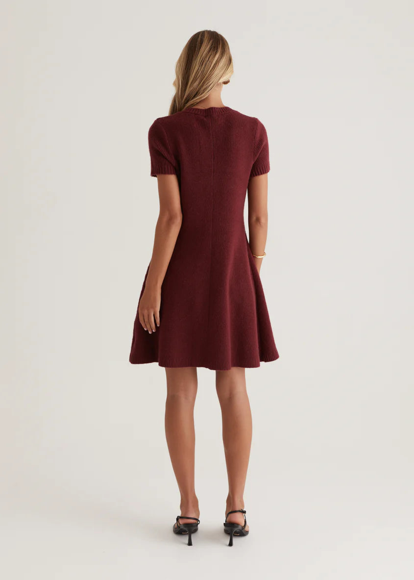 Savannah Knit Dress - Wine