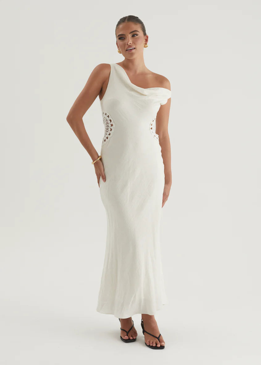 Sarai One Shoulder Maxi Dress - Cream