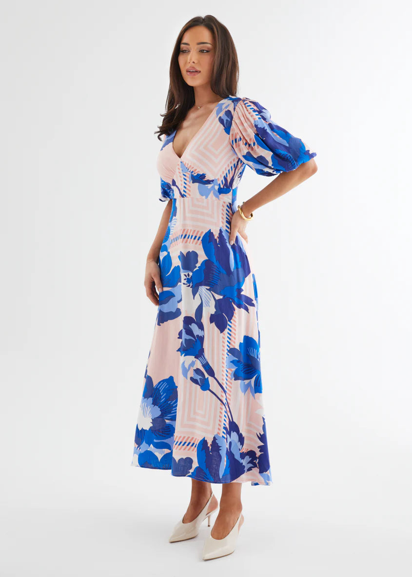 Sybil Maxi Dress - Sapphire Blossom