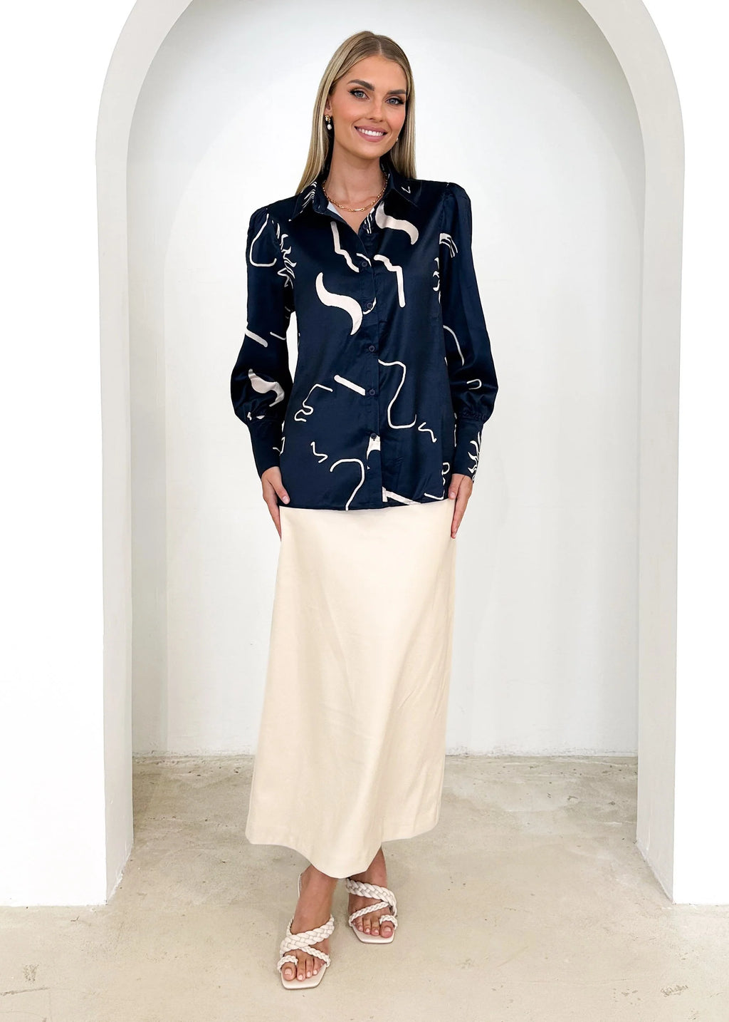 Lylia Shirt - Navy Abstract