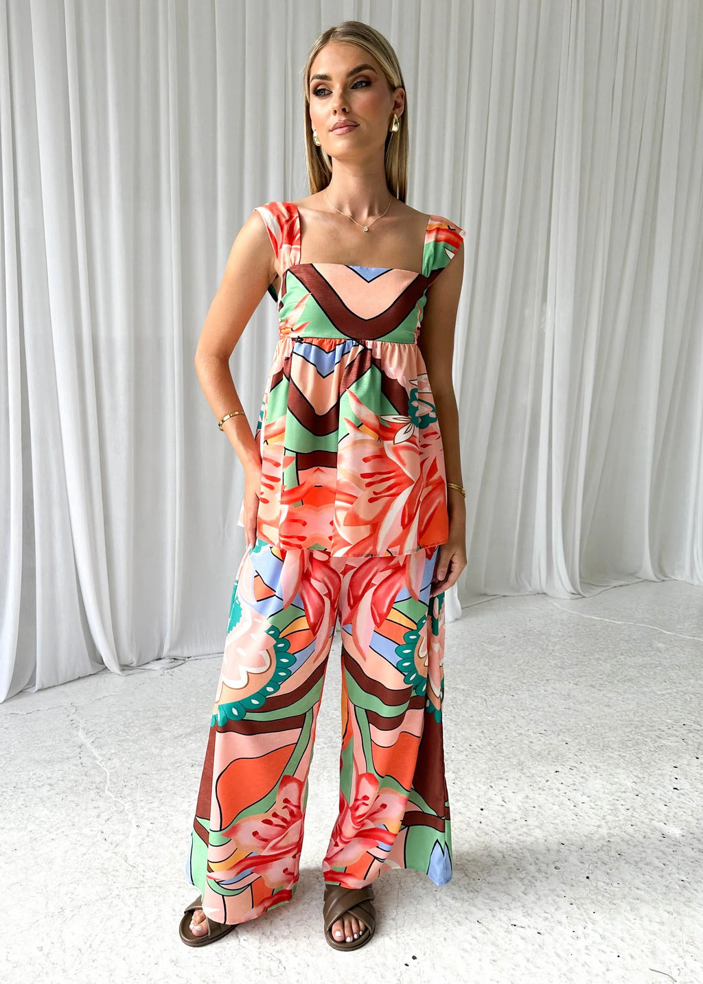 Learra Top - Pink Abstract