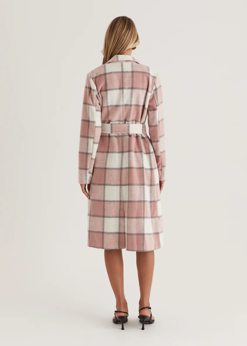 Krizzie Coat - Pink Check