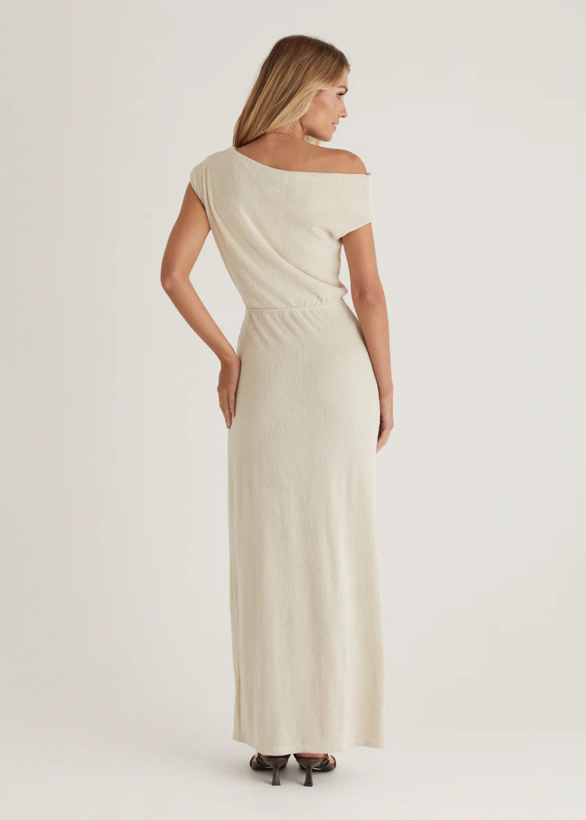Tarni One Shoulder Maxi Dress - Oat