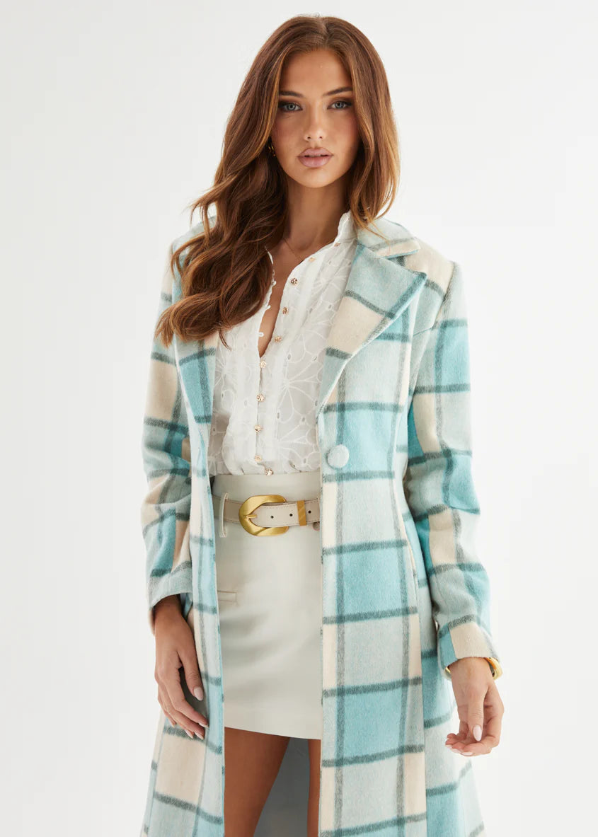 Steffy Coat - Blue Check