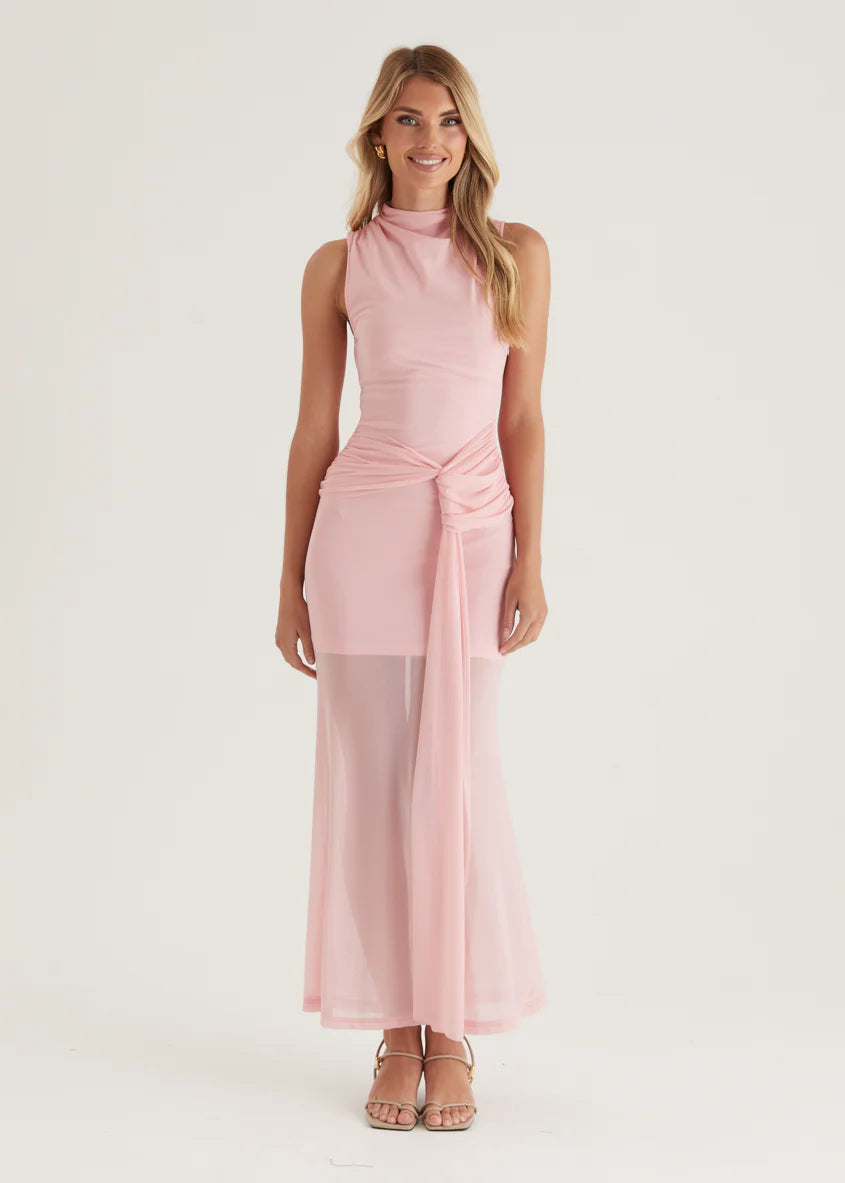 Senorita Mesh Maxi Dress - Pink