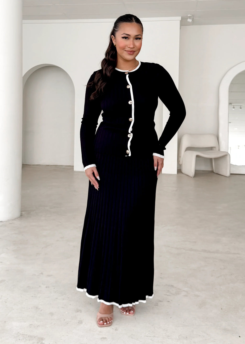 Coogee Knit Midi Skirt - Black