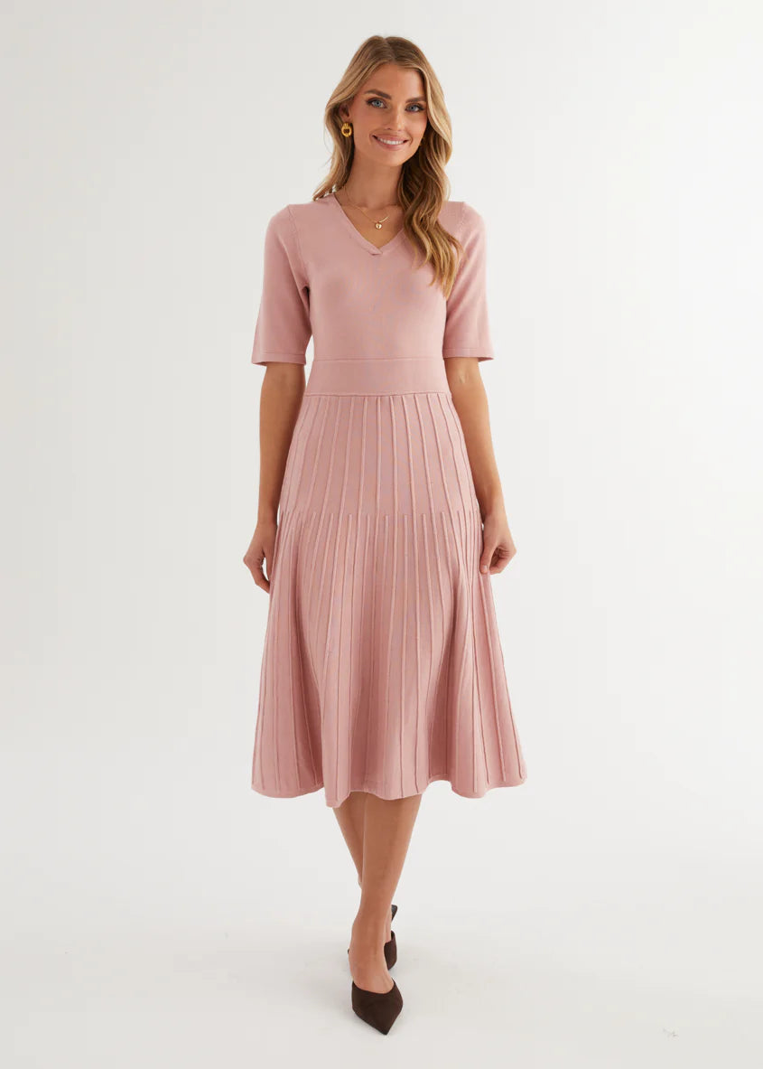 Acler Knit Midi Dress - Pink