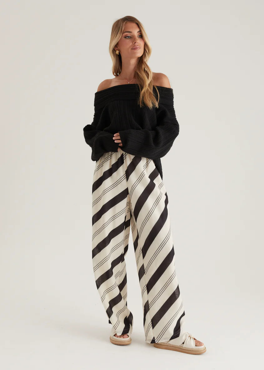 Jessa Pants - Black Stripe