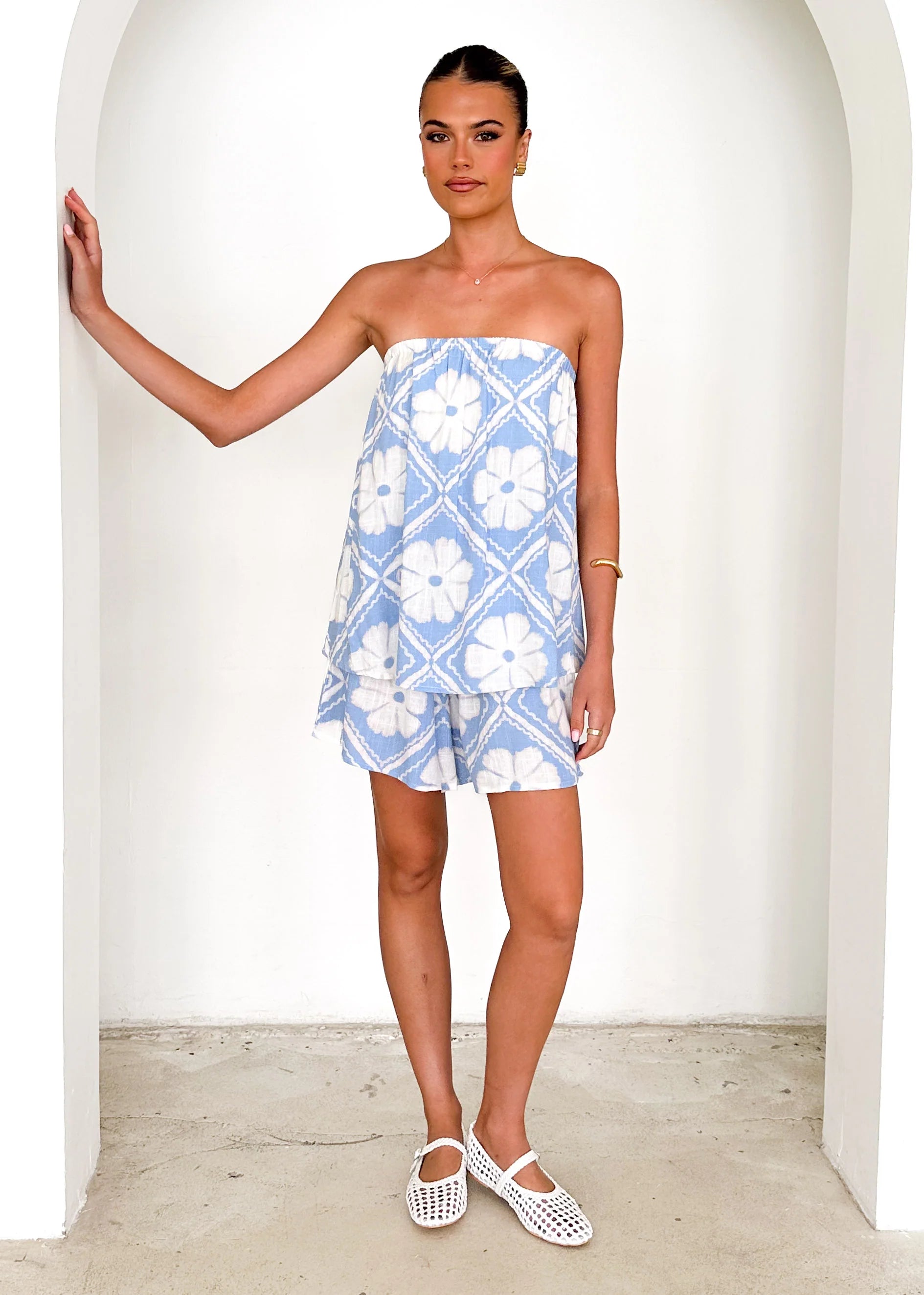 Lindsay Playsuit - Blue Shibori