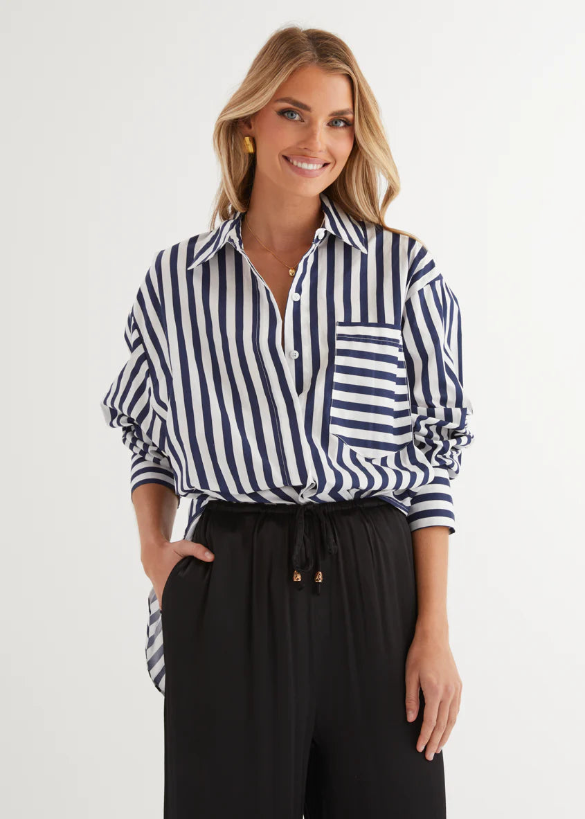 Lola Shirt - Navy Stripe