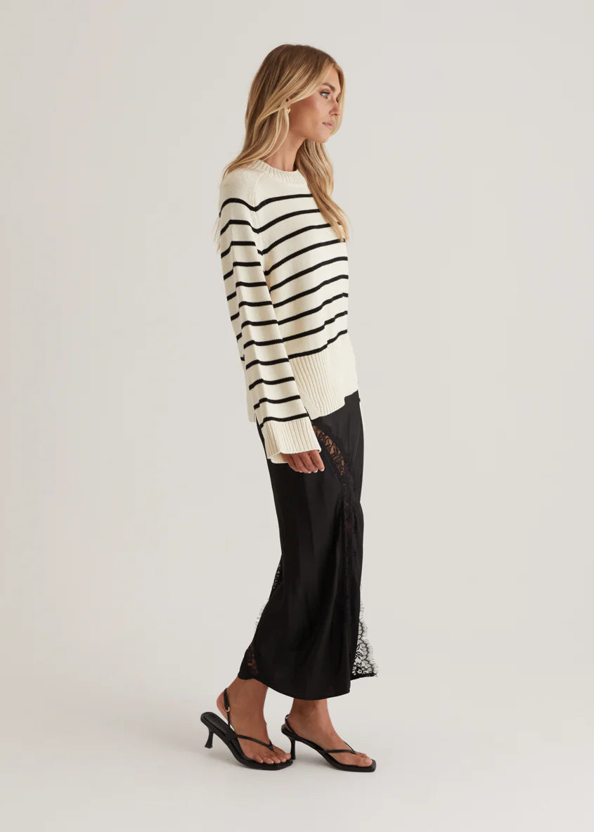 Eva Sweater - Navy Stripe