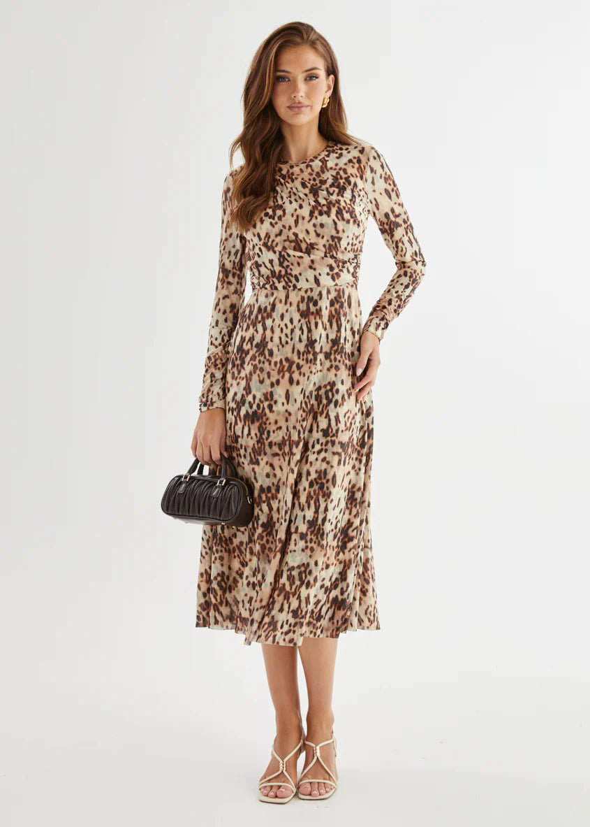 Cyrus Midi Dress - Cheetah