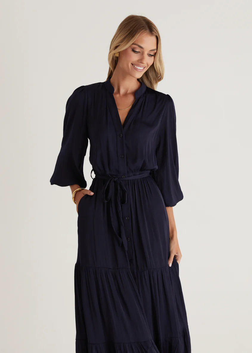 Maya Midi Dress - Navy