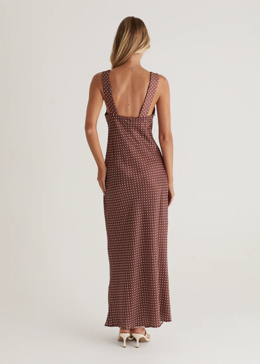 Taleena Maxi Dress - Chocolate Spot