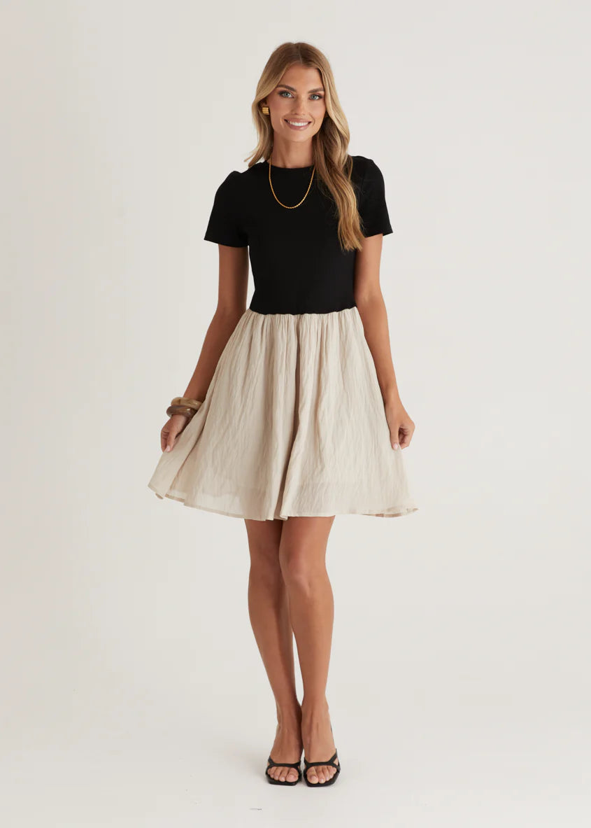 Karmen Dress - Beige Splice