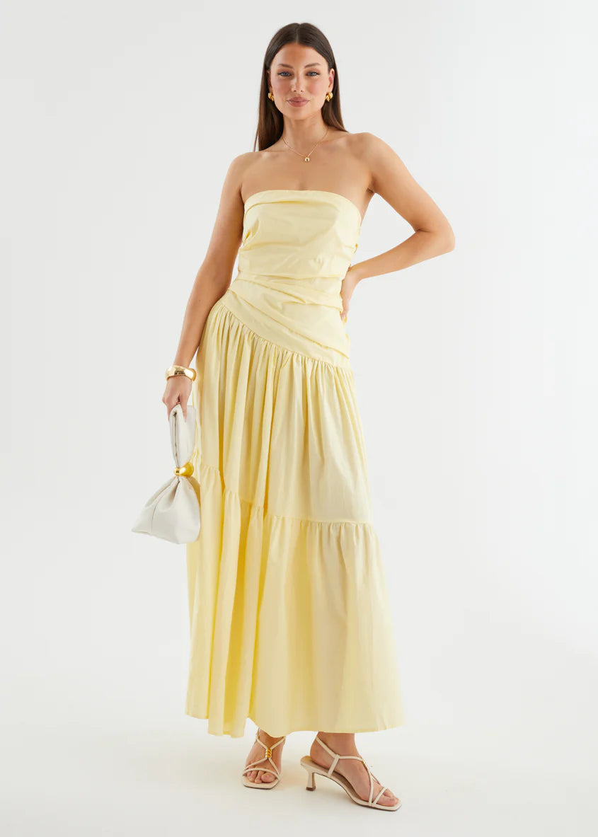 Abie Strapless Maxi Dress - Banana