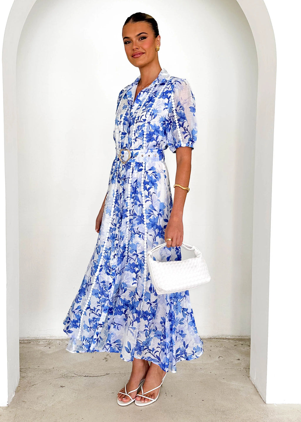 Mannia Maxi Dress - Blue Floral