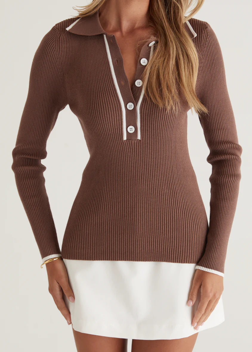 Nova Knit Top - Chocolate