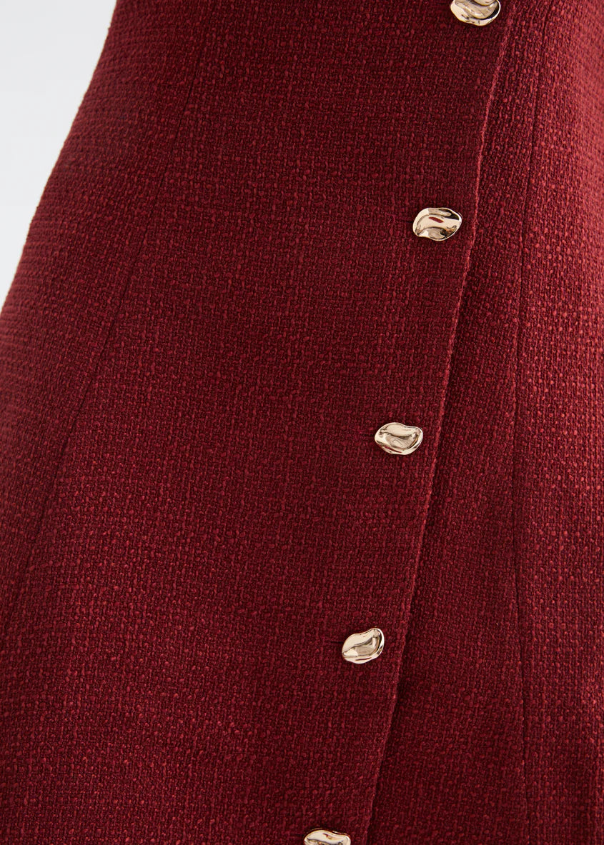 Miracle Tweed Dress - Merlot