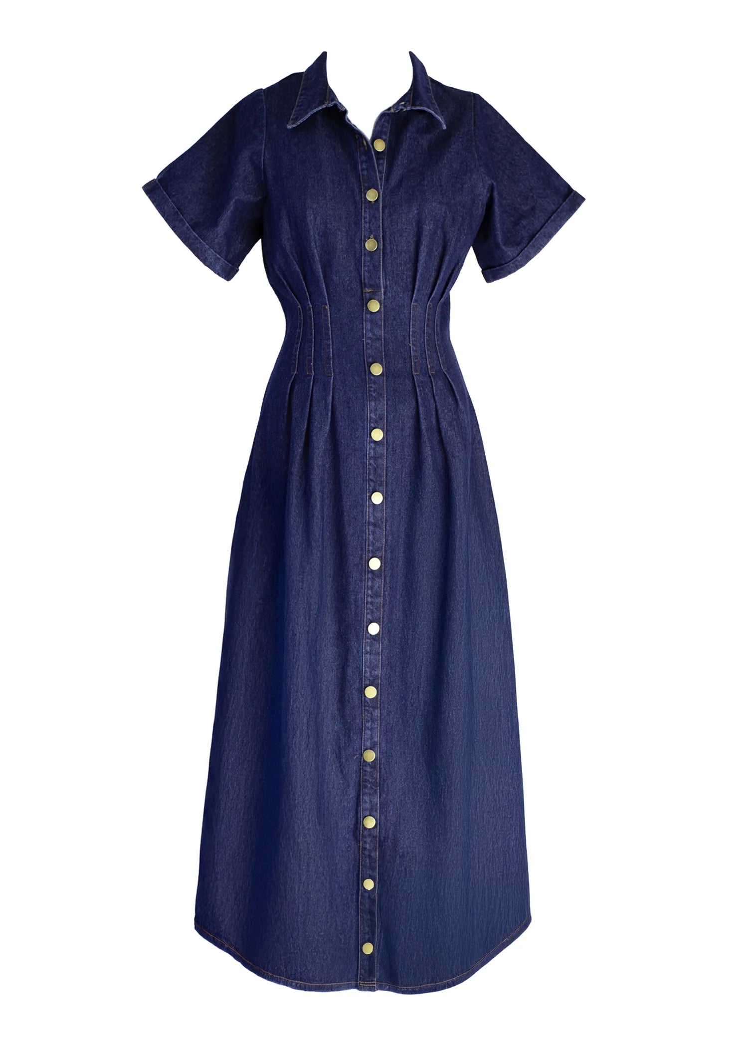 Annika Denim Midi Dress - Indigo