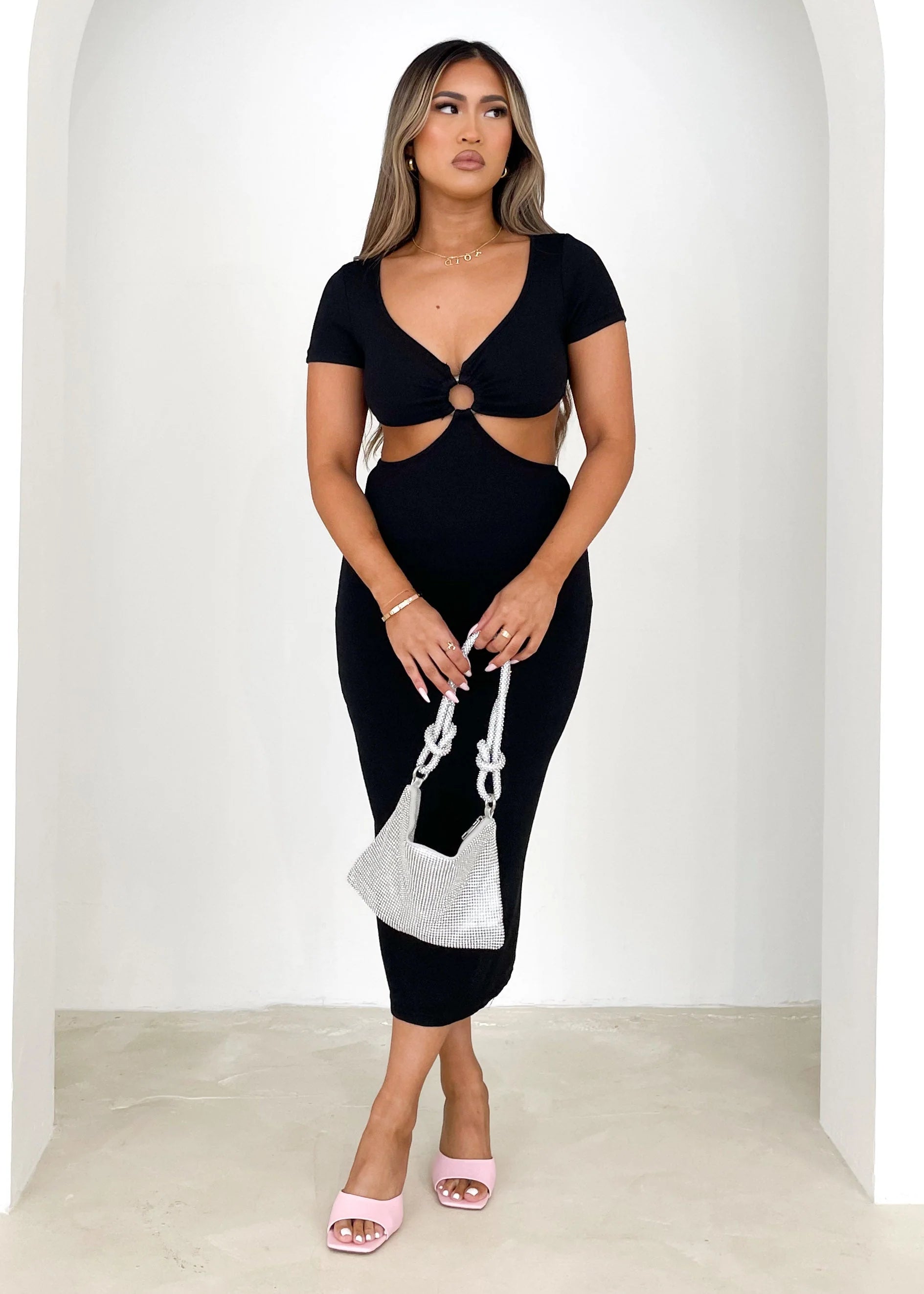 Alter Ego Midi Dress - Black