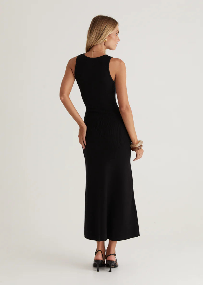 Tully Knit Midi Dress - Black